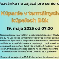 Zájazd pre seniorov: Termálne kúpele Bük
